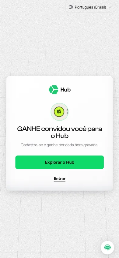 Tela inicial da HUB