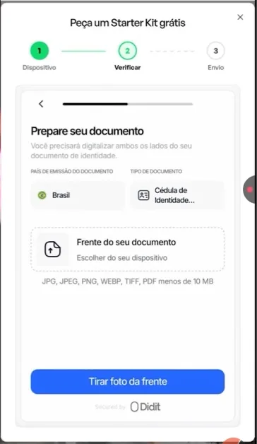 Escolha do tipo de documento