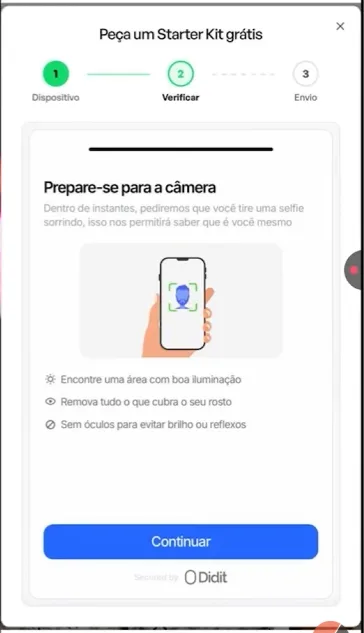 Foto do documento em andamento