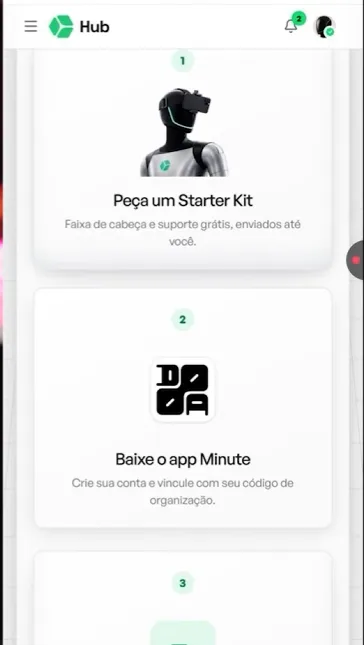 Direcionamento para o app Minute