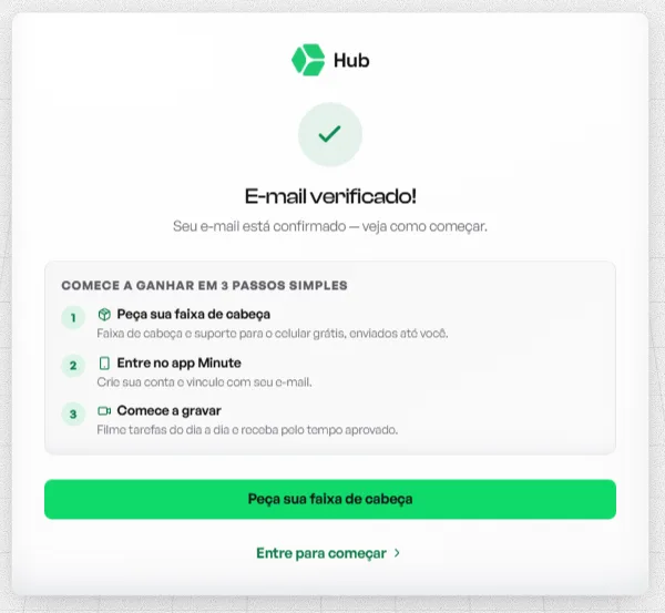 Botão Verify Email no e-mail