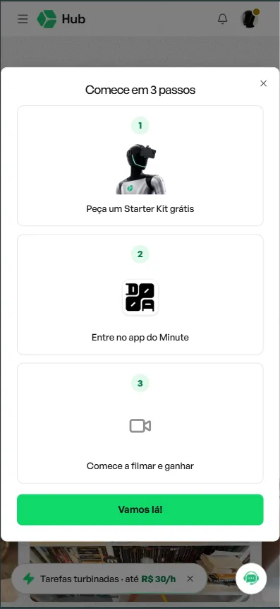 Área do kit na plataforma
